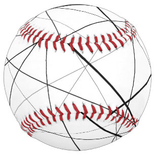 Balle De Softball Motif géométrique noir et blanc