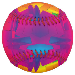 Balle De Softball Motif indien de couleur vibrante festive