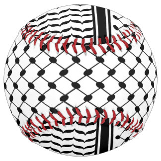 Balle De Softball Motif Keffiyeh Palestine libre noir et blanc 