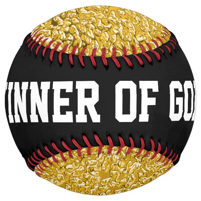 Balle De Softball Motif PURE GOLD Splatter + votre texte / photo (Devant)