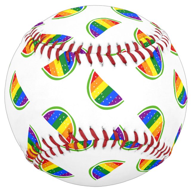 Balle De Softball Motif Rainbow Watermelon (Devant)