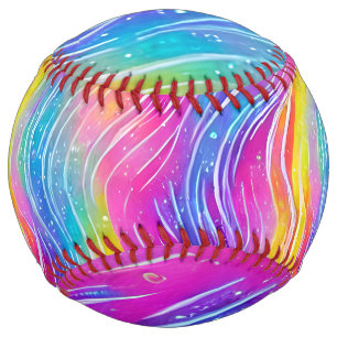 Balle De Softball Motif Tourbillonnant de couleur vive
