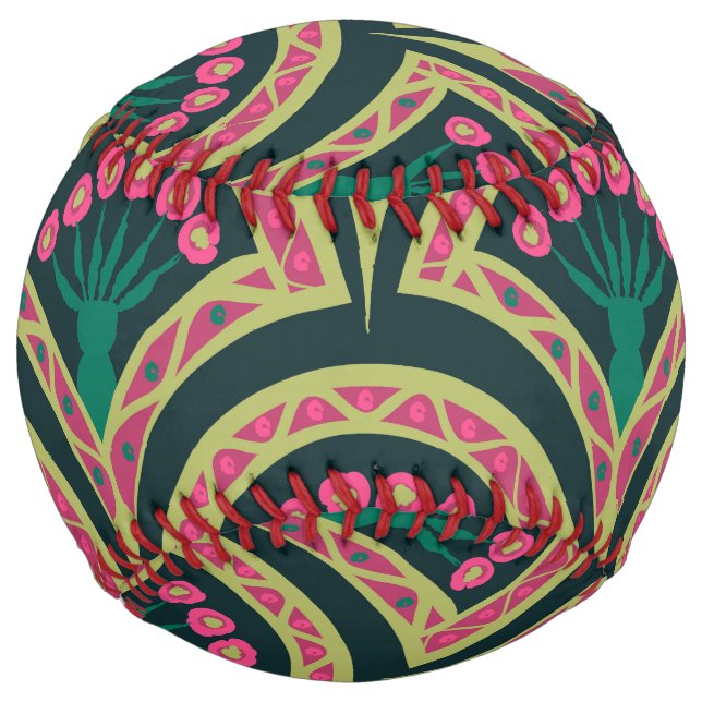 Balle De Softball motif vert en forme de coque (Devant)