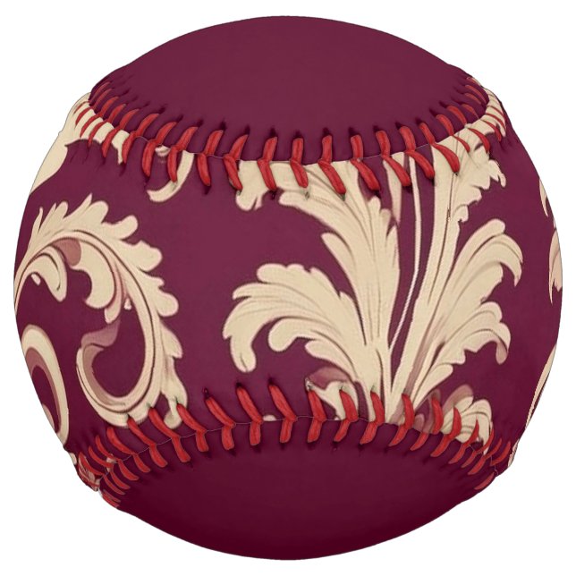 Balle De Softball Motif Vintage marron et beige (Devant)