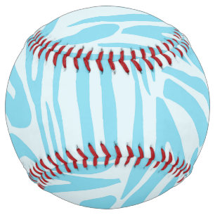 Balle De Softball Motif Zèbre Bleu