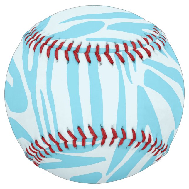 Balle De Softball Motif Zèbre Bleu (Devant)