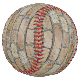 Balle De Softball Mur de briques brunes Un design original