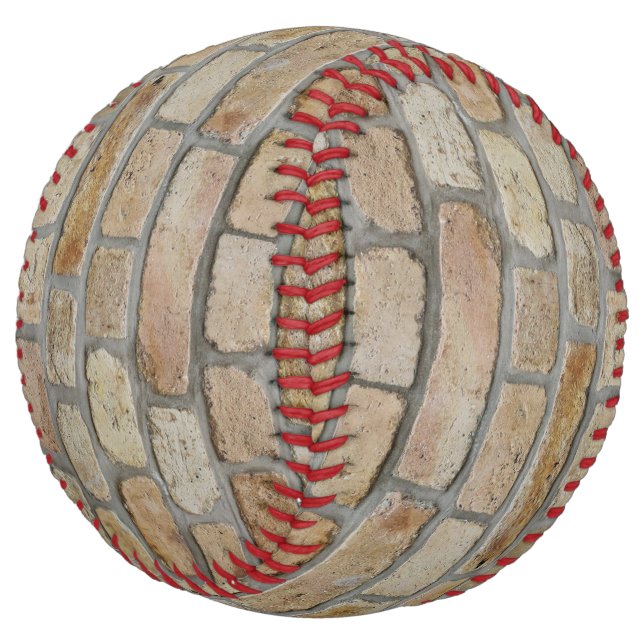 Balle De Softball Mur de briques brunes Un design original  (Incliné)