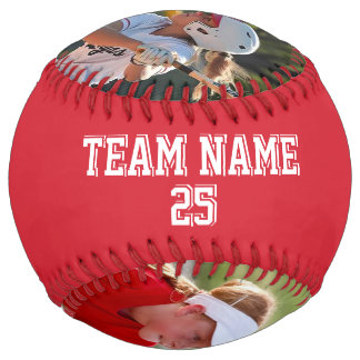 Balle De Softball Nebraska Rouge Blanc Personnalisé 2 photos