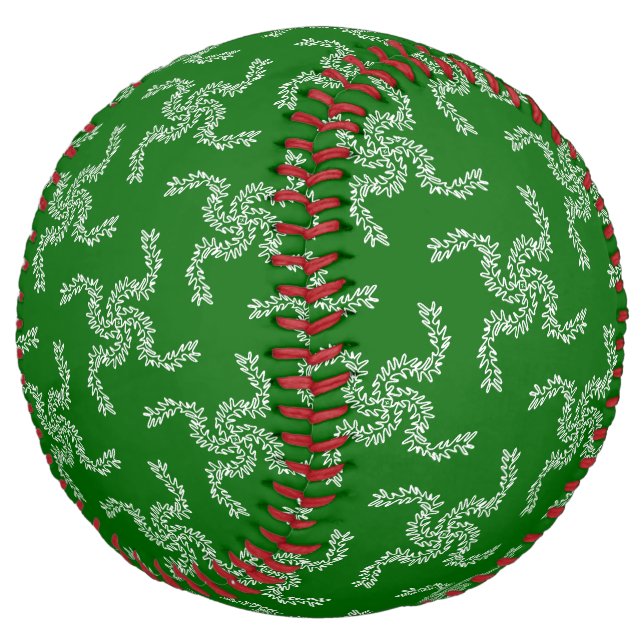 Balle De Softball Noël Garland Green, Décor de Noël (Incliné)