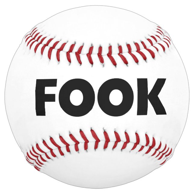 Balle De Softball Noir sur softball blanc (Devant)