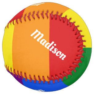 Balle De Softball Nom personnalisé Rainbow Flag softball