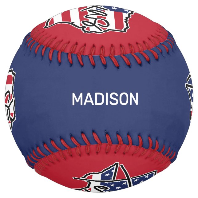 Balle De Softball Nom personnalisé Texas (Dos)