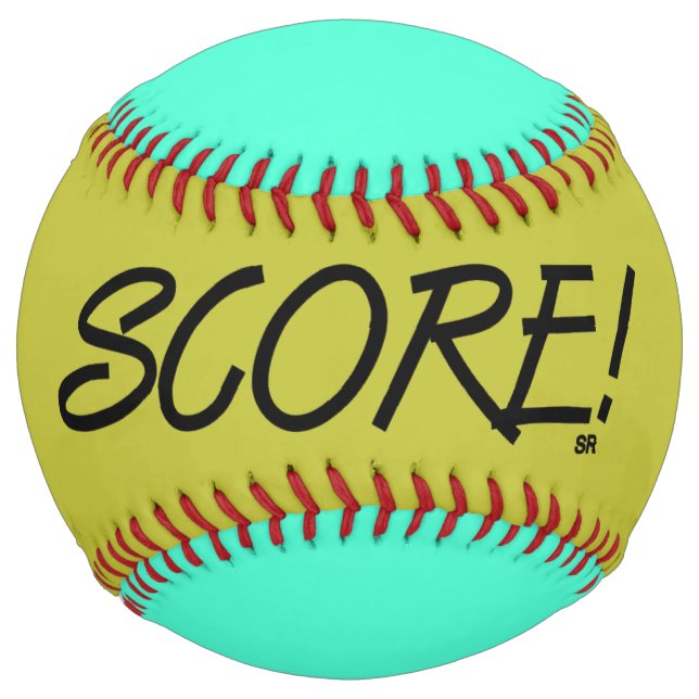 Balle De Softball Noter or et softball turquoise (Devant)