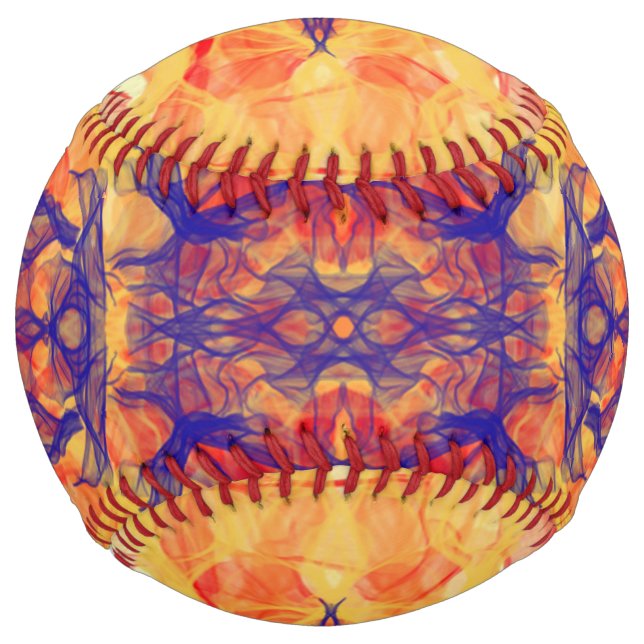 Balle De Softball ORANGE FUMÉE - Art Fractal - Softball (Devant)