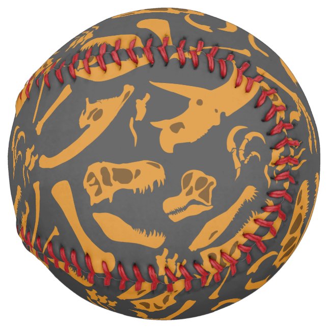 Balle De Softball Os Dinosaures (Gris) (Devant droit)