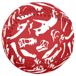 Balle De Softball Os Dinosaures (Rouge)