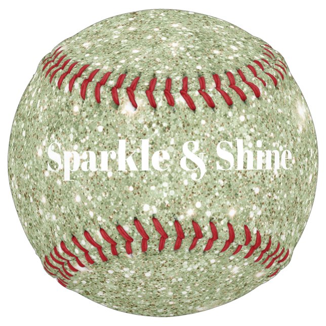 Balle De Softball Paillettes Vertes Étincelles (Devant)