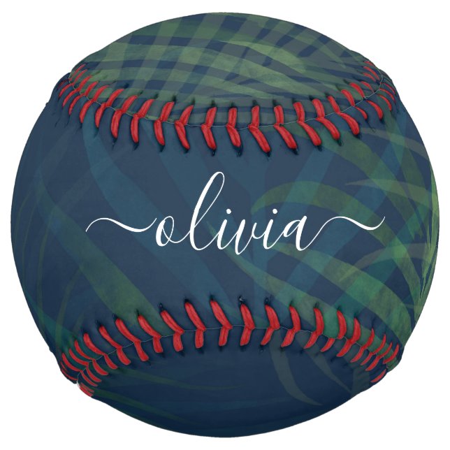 Balle De Softball Palmiers vert foncé motif feuille (Devant)