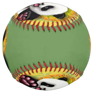 Balle De Softball Panda bébé ours mignonne et heureux