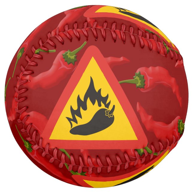 Balle De Softball Panneau de danger de poivre chaud (Devant gauche)