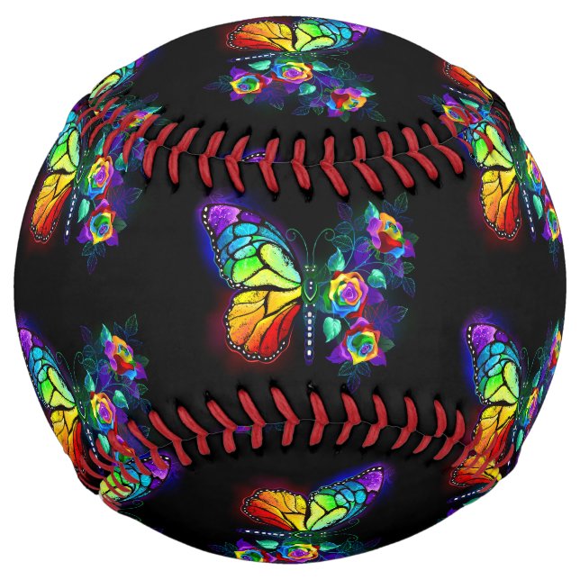 Balle De Softball Papillon arc-en-ciel (Devant)