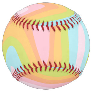 Balle De Softball Pâque arc-en-ciel pastel