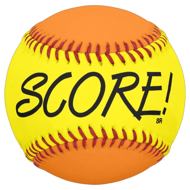 Balle De Softball Partition jaune et orange sofball (Devant)