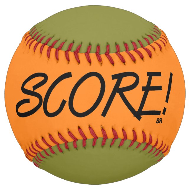 Balle De Softball Partition orange et kaki softball (Devant)