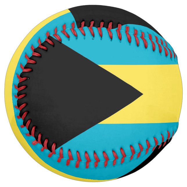 Balle De Softball Patriotic Softball with flag of Bahamas (Devant gauche)