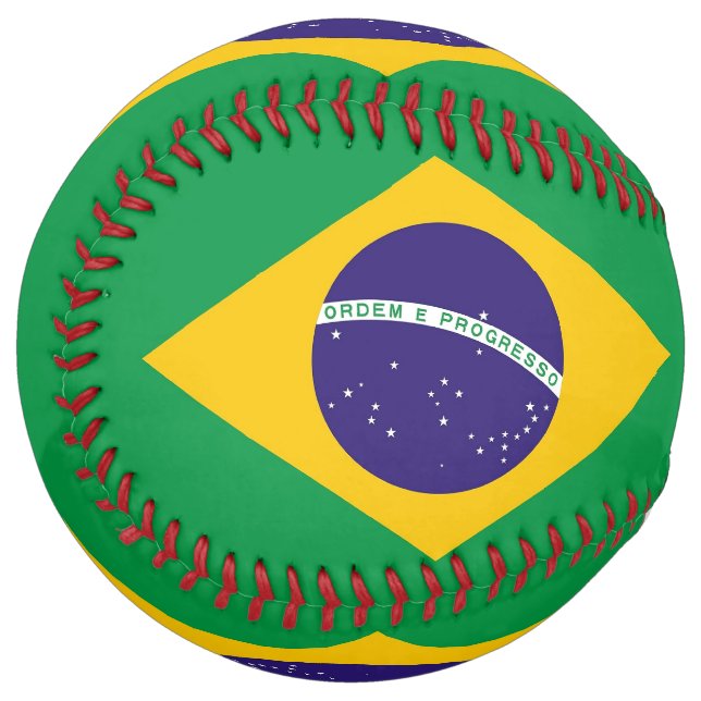 Balle De Softball Patriotic Softball with flag of Brazil (Devant gauche)
