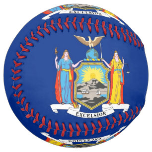 Balle De Softball Patriotic Softball with flag of New York, USA