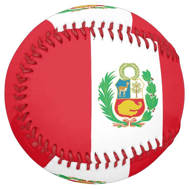 Balle De Softball Patriotic Softball with flag of Peru (Devant gauche)