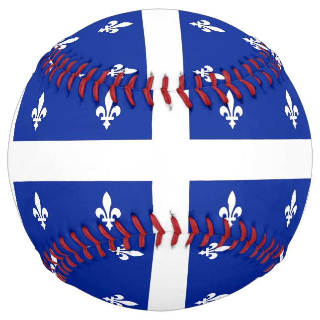 Balle De Softball Patriotic Softball with flag of Quebec, Canada (Devant)