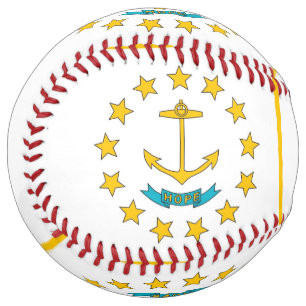 Balle De Softball Patriotic Softball with flag of Rhode Island, USA