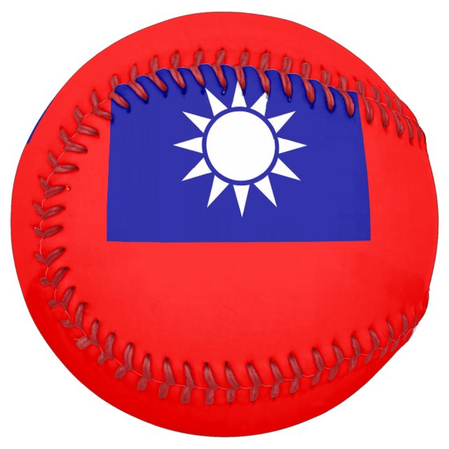 Balle De Softball Patriotic Softball with flag of Taiwan (Devant gauche)