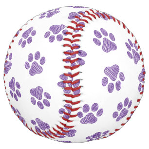 Balle De Softball Patrouilles de Doodle, Paws de Chien, Paws De Purp