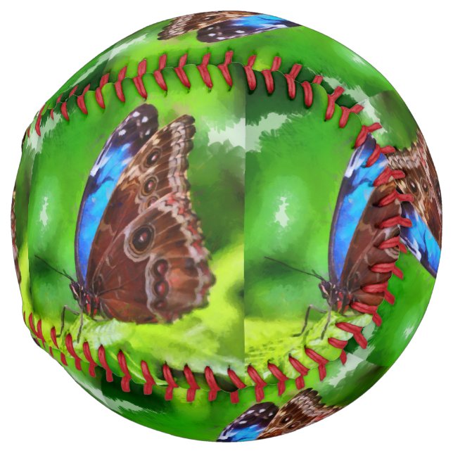 Balle De Softball Peinture à papillon (Devant droit)