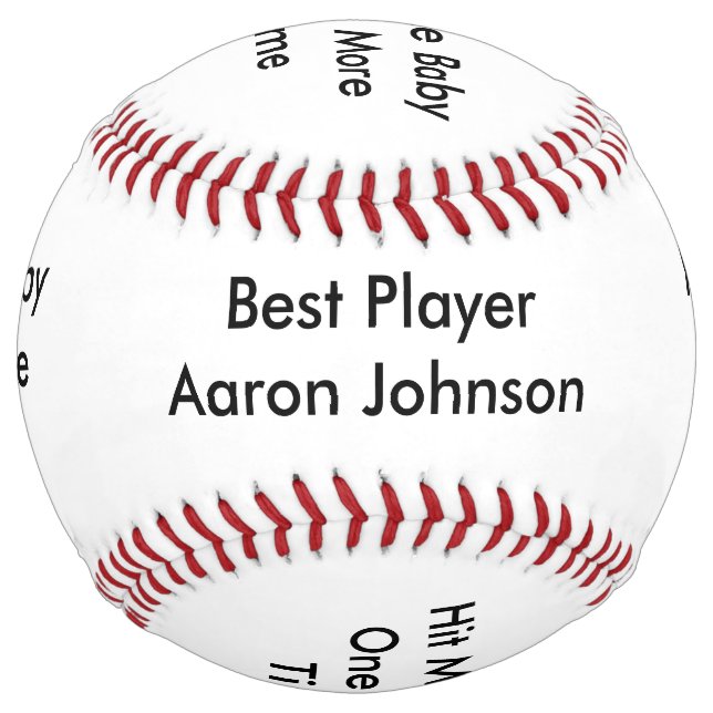 Balle De Softball Personnaliser le nom frapper mon bébé une fois de  (Devant)