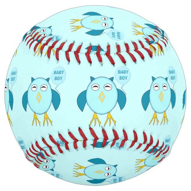 Balle De Softball Petit Bébé Bleu Chouette Boy Softball (Devant)