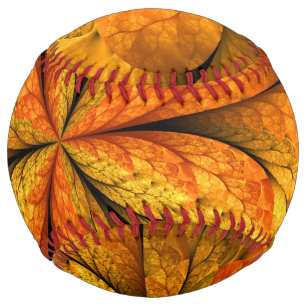 Balle De Softball Plante d'automne, Abstrait moderne Fractal Art Lea