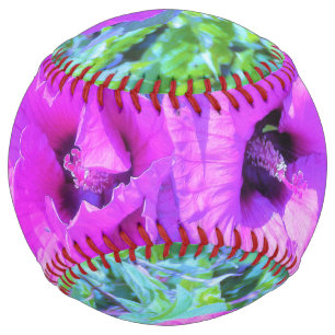 Balle De Softball Plum Ultra Violet Fou Hibiscus Violet Fleurs
