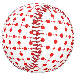 Balle De Softball Points rouges, Motif à pois, Pois, Pointillé