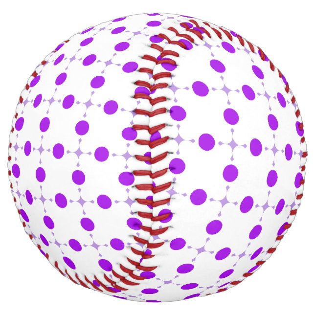 Balle De Softball Points violets, Motif à pois, Points, Pointillé (Incliné)