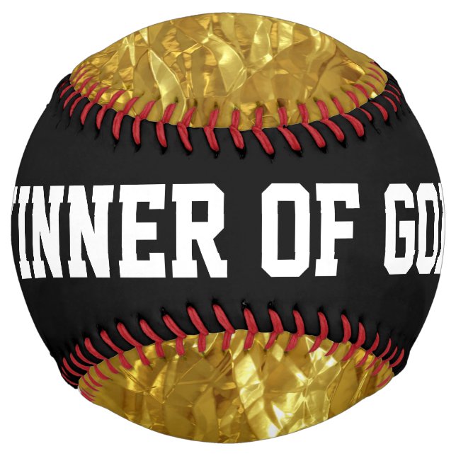 Balle De Softball PURE GOLD FOIL Motif + votre texte / photo (Devant)