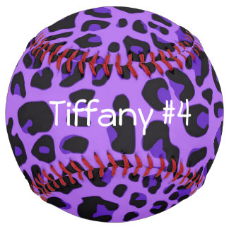 Balle De Softball Purple et noir Cheetah Print Softball