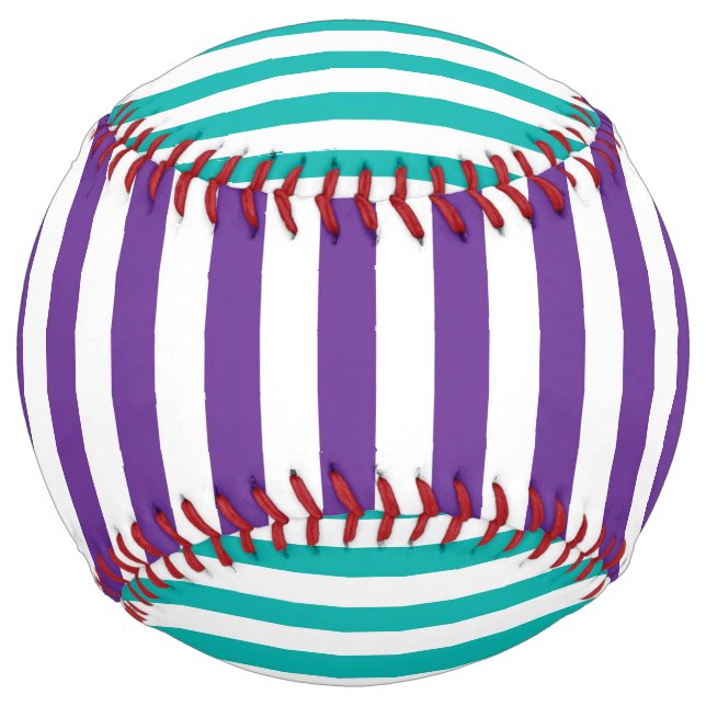 Balle De Softball Purple Mint Stripes Designer Sofball (Devant)