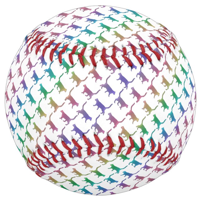 Balle De Softball Rainbow Kitty Chats Couleur personnalisée (Devant)