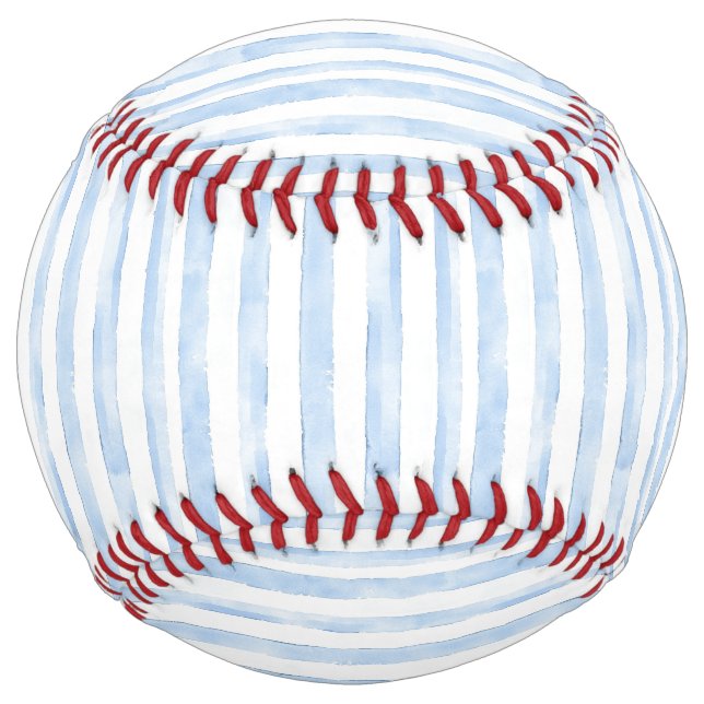 Balle De Softball Rayures Bleu Blanc (Devant)