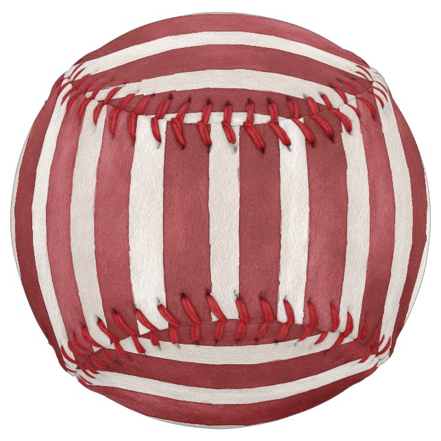 Balle De Softball Rayures crème rouge (Devant)